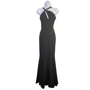 Dress The‎ Population Womens Keyhole Cutout Halter Gown Sleeveless Size XS